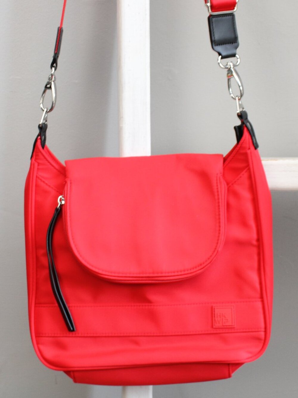 IHKWIP Metro Messenger Crossbody Nylon Bag Red Black - Picture 3 of 8
